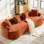 Courbe, chenille orange, 3 coussins, assise profonde idéale pour les appartements, aucun assemblage requis, mousse à mémoire de forme - pour de longues séances d'assise confortables, même dans les petits appartements.