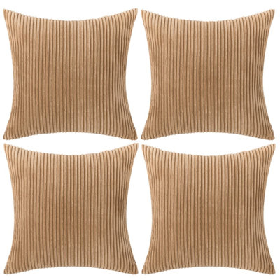 Corduroy Soft Stripes Cotton Blend Throw Pillow