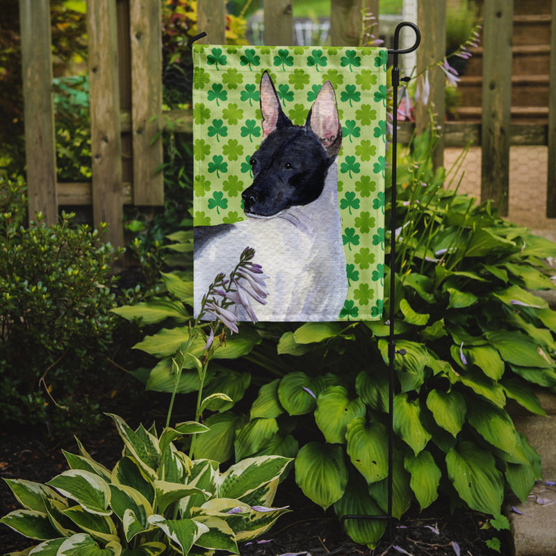 Drapeau de jardin à 2 côtés st. patrick day trèfle, Rat terrier