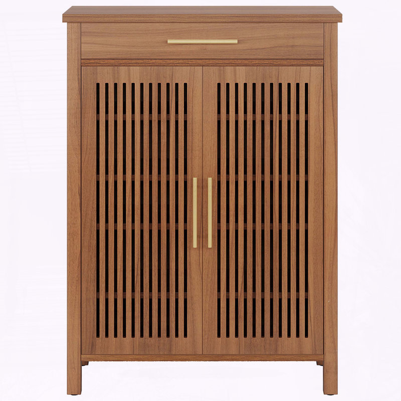 Armoire de rangement à chaussures à 5 niveaux avec portes à persiennes et tiroir