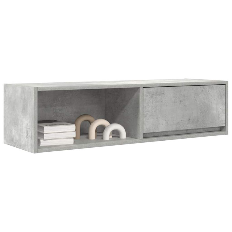TV Cabinet 80X31x25.5 Cm Engineered Wood, Concrete Grey, 100 cm