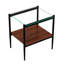 De 2 tables de bout en verre transparent avec couche et pieds l 15,34 po x H 20,69 po, structure trempée