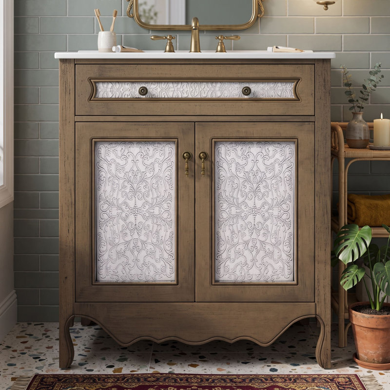 Freestanding Standard Free Standing Single Double Single Vanity Bathroom Vanity With Ceramic Top