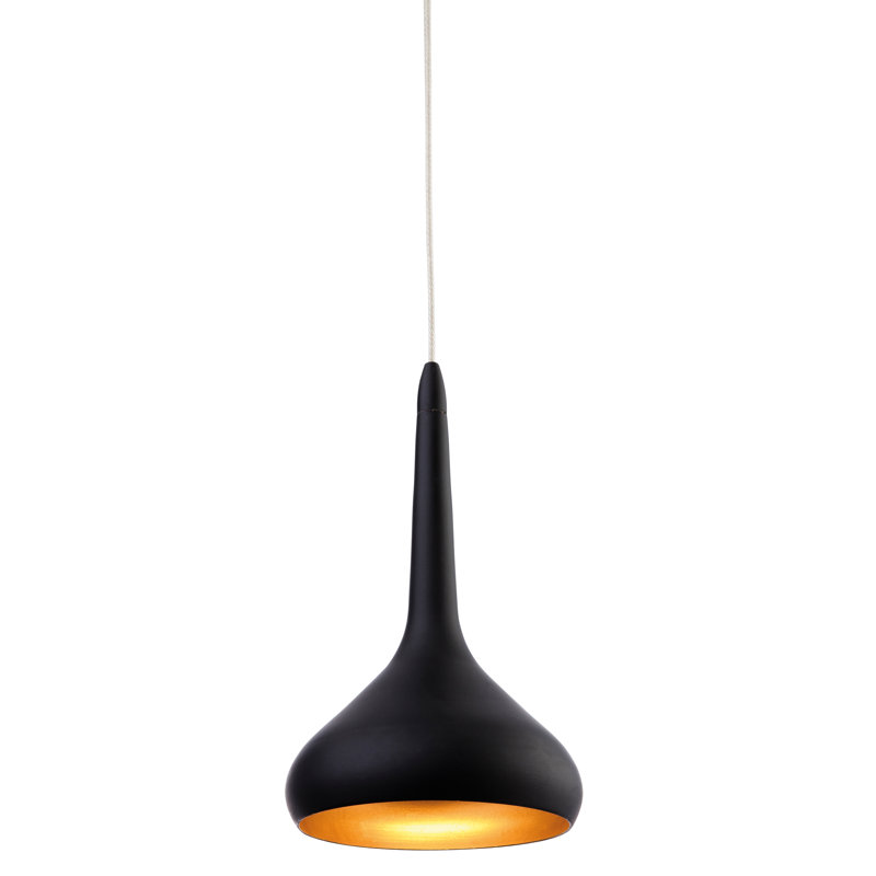 Bar 1 - Light Matte LED Teardrop Pendant, Black