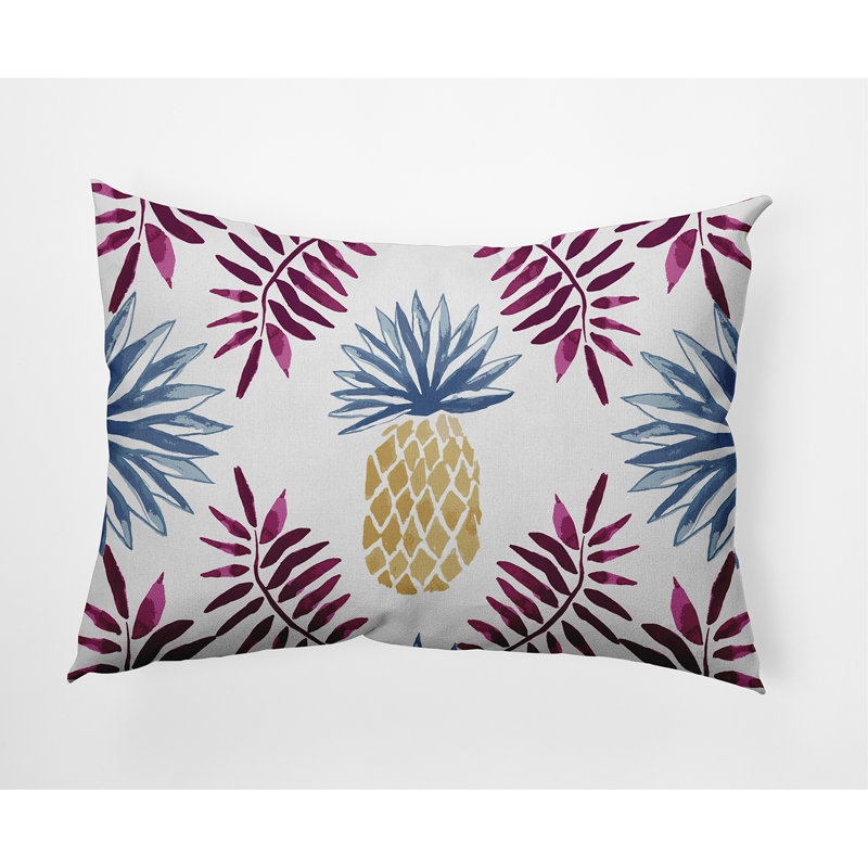  Housse et insert de coussin rectangulaire d'extérieur Pineapple and Spike, Violet