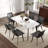 62.99" Modern Artificial Stone White Curved Edge Black Metal Leg Dining Table-Can Accommodate 6 People(Dining Table Only)-496989661