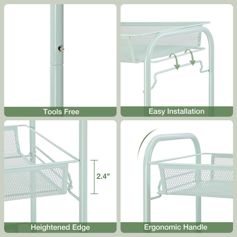 82.8cm H x 43.6cm W Utility Cart, Green