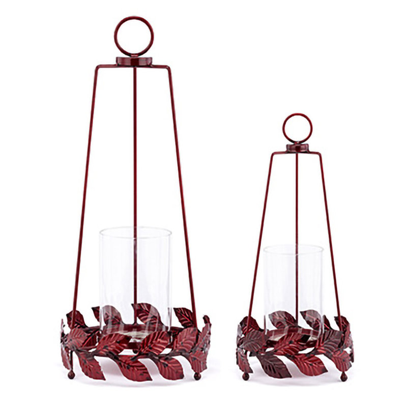 Bougeoir rouge, ensemble de 2