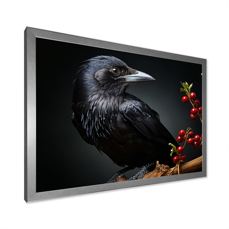Bird Portrait II - Animals Wall Art Living Room, H 34 po x l 44 po x P 1,5 po, Cadre photo argenté