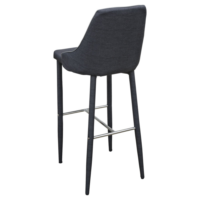 Lochlan Upholstered Counter Stool with Solid Wood Frame, Charcoal