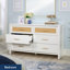 Commode 6 tiroirs Isabella Isle, finition blanche / rotin
