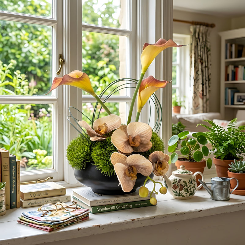 Organic Modern Arrangement Mixed Assortment Arrangement In Pot