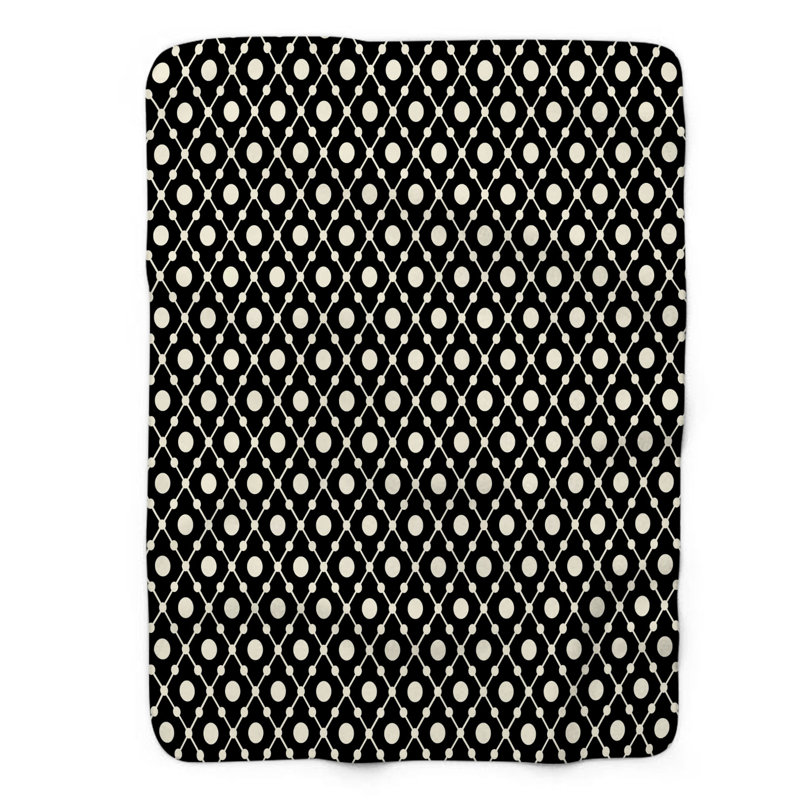 Crème cercles - couverture Sherpa 1 pièce de qualité supérieure 0108, L 50 po x L 60 po
