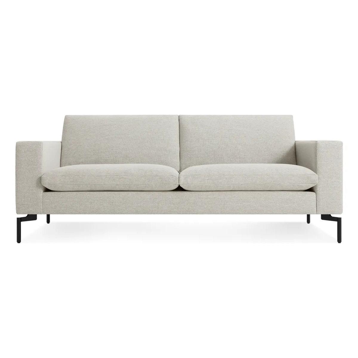 New Standard Upholstered Sofa, Black, Maharam Mode in Clavicle Polyester Blend, 32" H x 78" W x 35" D