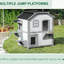 Villa d'extérieur pour chat - Enclos en bois de 2 étages avec trappe d'évacuation pour chats, toit ouvrable, plateformes de saut, trappe d'abri blanc, toit ouvert et