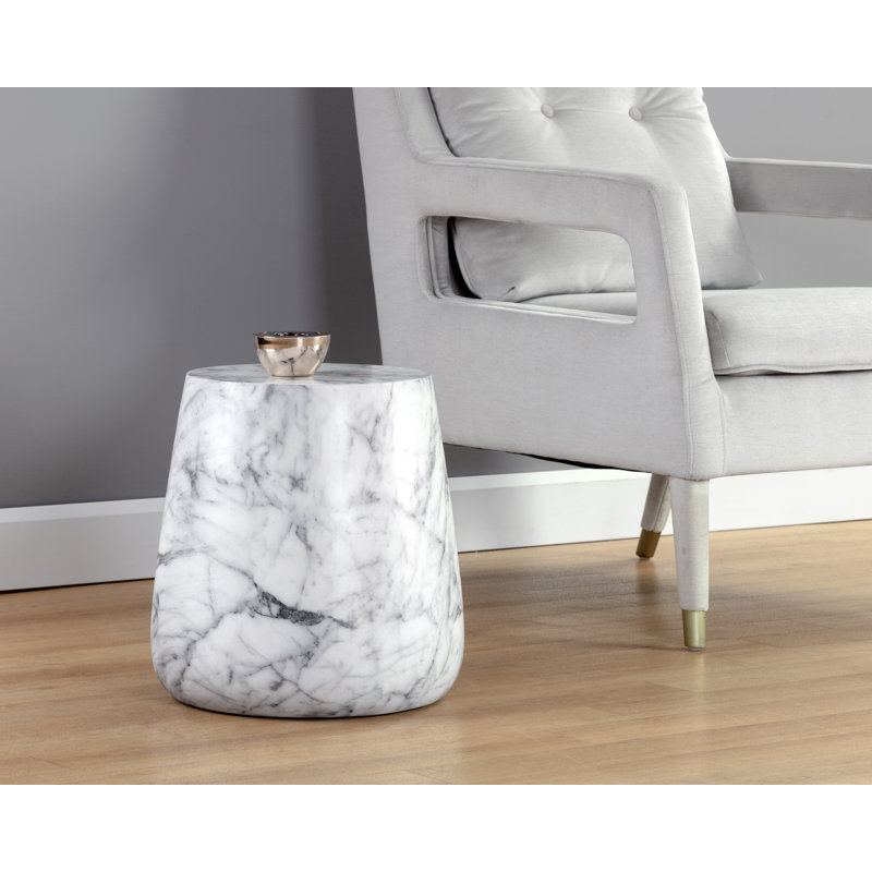 End Table, White Marble