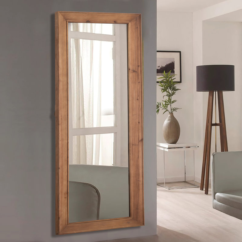 Miroir pleine grandeur en bois massif, Brun