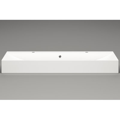 Lavabo de salle de bain à surface solide blanc matte 49,6 pouces Cantrio ST-604 SolidTech