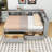 Full-Size L-Shaped Daybed with Charging Station and Storage Drawers,Shelves-1245849586
