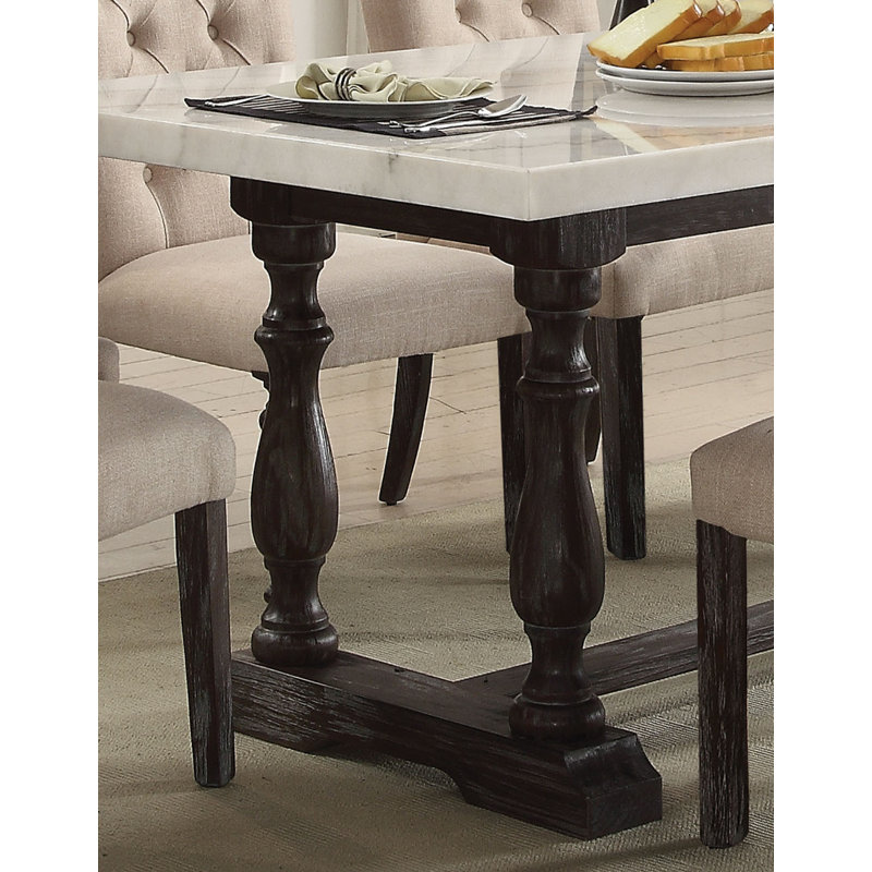 Flovilla Rectangular Marble Top Dining Table, 31" H x 72" W x 38" D