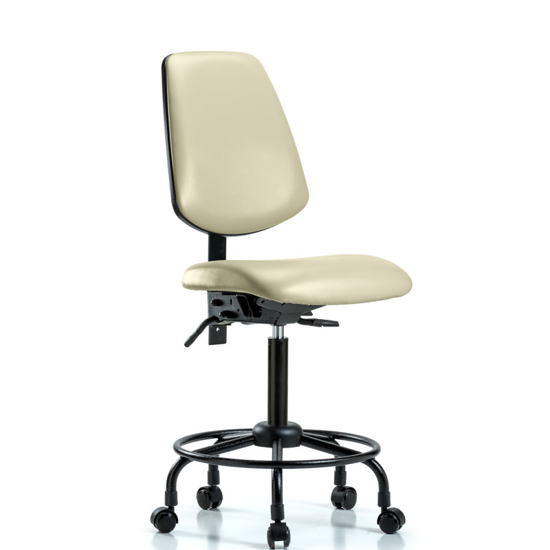 Trista Vinyl Drafting Chair, Adobe, Casters, Not Included