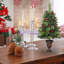 Mini arbre de Noël artificiel pré-éclairé - Arbre de Noël de table 36 "avec lumières DEL blanc chaud, pommes de pin et baies rouges, décor des Fêtes-840032483