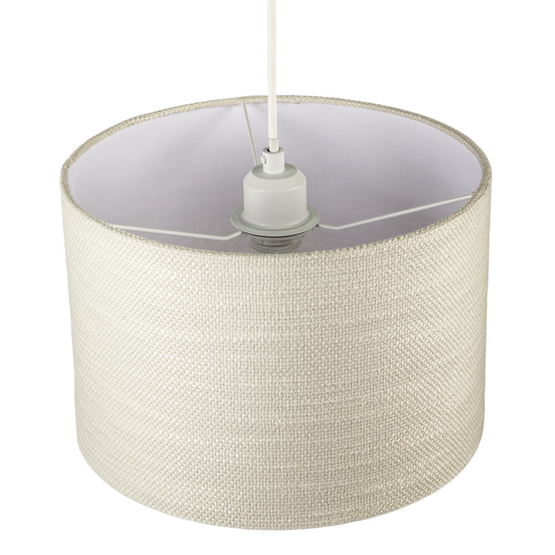 20 cm H Drum Fabric Lamp Shade ( Slip-On ), Coconut