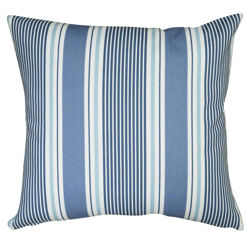 Striped Blue Cushion, 43x43cm, Synthetic filled