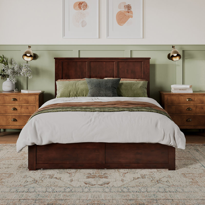 Amison Solid Wood Platform Bed, Walnut