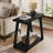Narrow Side Table, Solid Wood End Table With 2-tier Storage (2 Pcs)-300707510-295733405