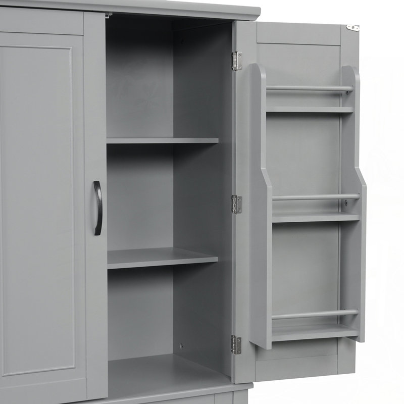 Armoire de rangement polyvalente avec tablette réglable, Gris