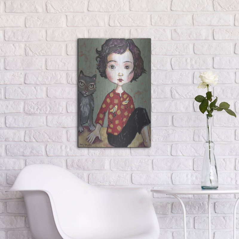 «Girl With Cat» par Holly Wojhan, H 24 po x l 16 po