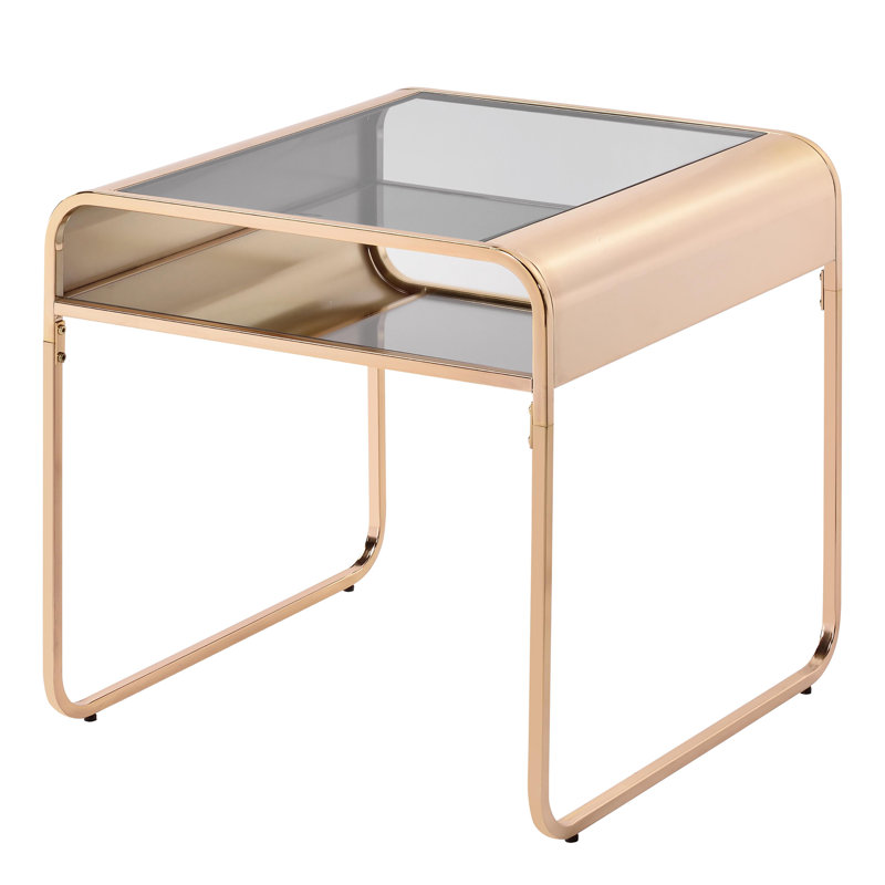 Tables de bout en chrome Camareon, Or