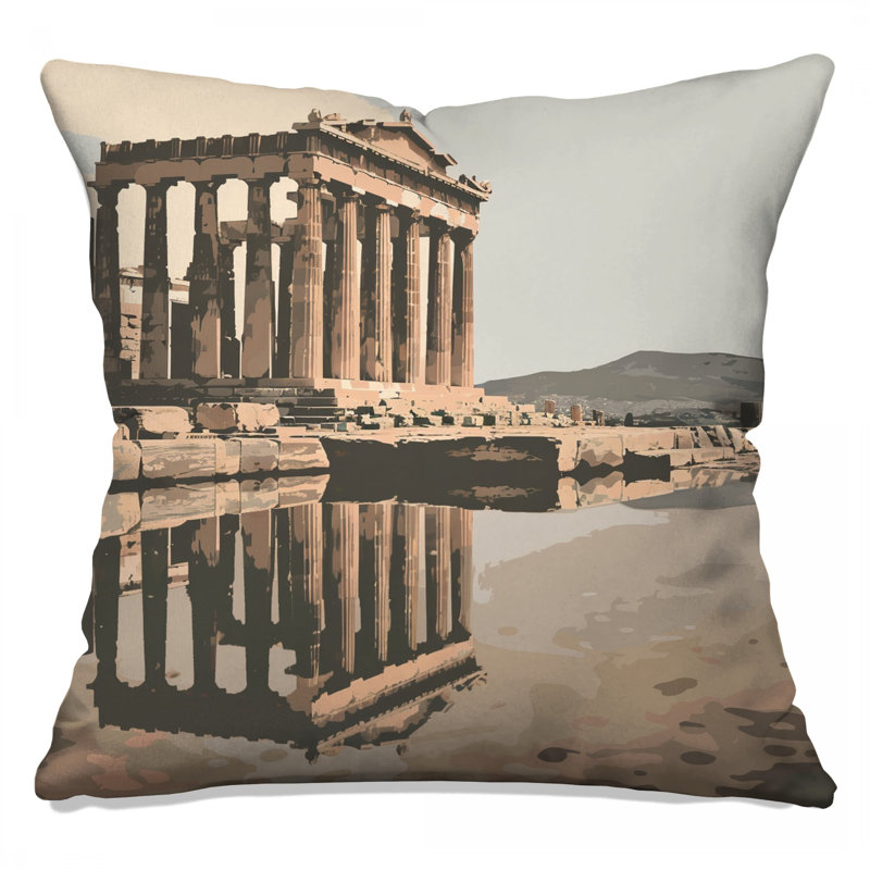Parthenon Throw Pillow, Architecture Double Sided Pillows, 20 x 20 inches