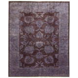 Wool Oriental Area Rug in Purple
