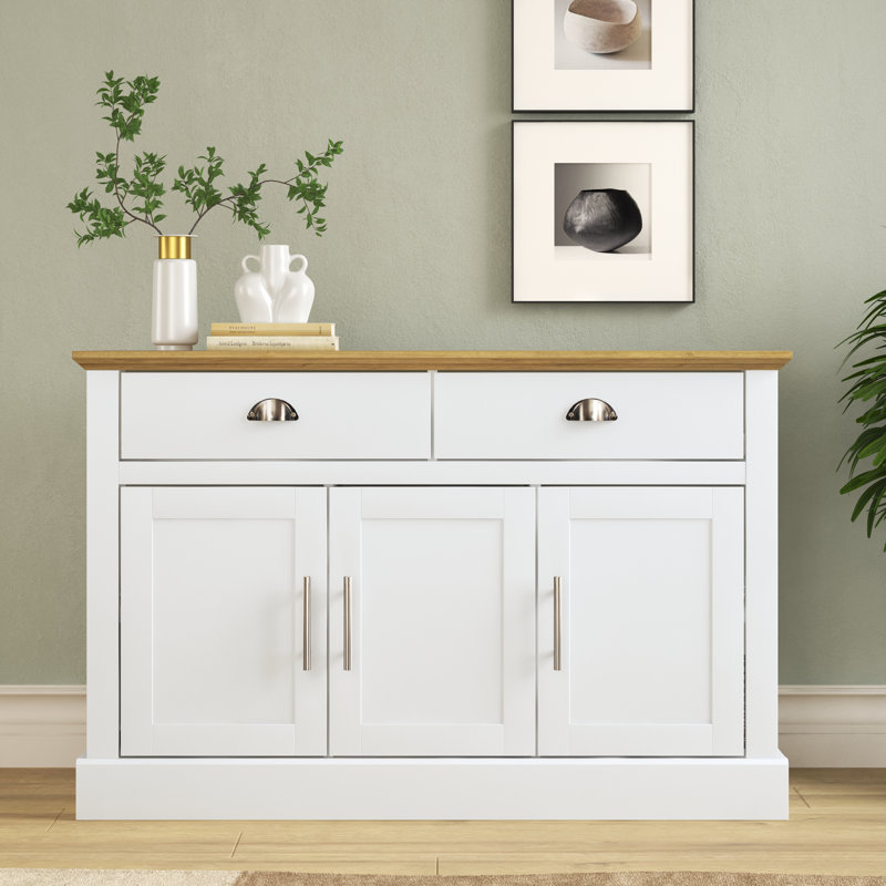 Sufy Octave Wide 3 Door 2 Drawer Sideboard, White