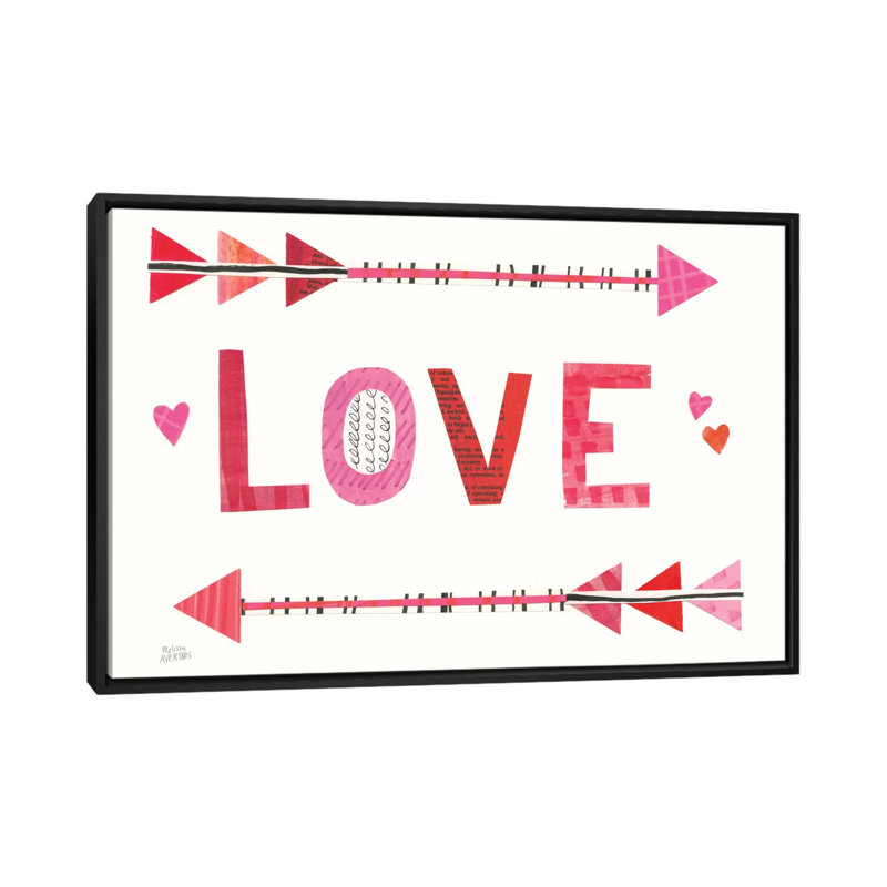 « love words iii », art textuel sur toile, H 18 po x l 26 po x P 1,5 po, Toile avec cadre noir, Pas de tapis