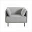 Fauteuil d'appoint vintage de 39 pouces, assise rembourrée en polyester gris doux avec structure en bois massif