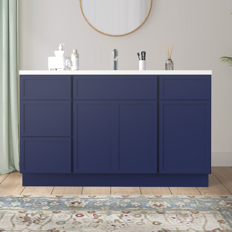 Base de meuble-lavabo simple 54 po seulement, Bleu