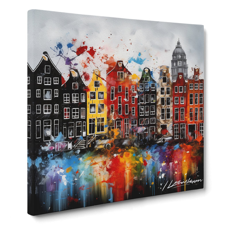 Amsterdam - Wrapped Canvas - Framed Print, 50cm H x 50cm W x 3cm D