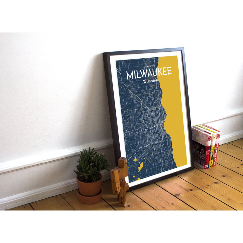 Milwaukee City Map - No Frame Print, 43.2cm H x 27.9cm W x 0.13cm D