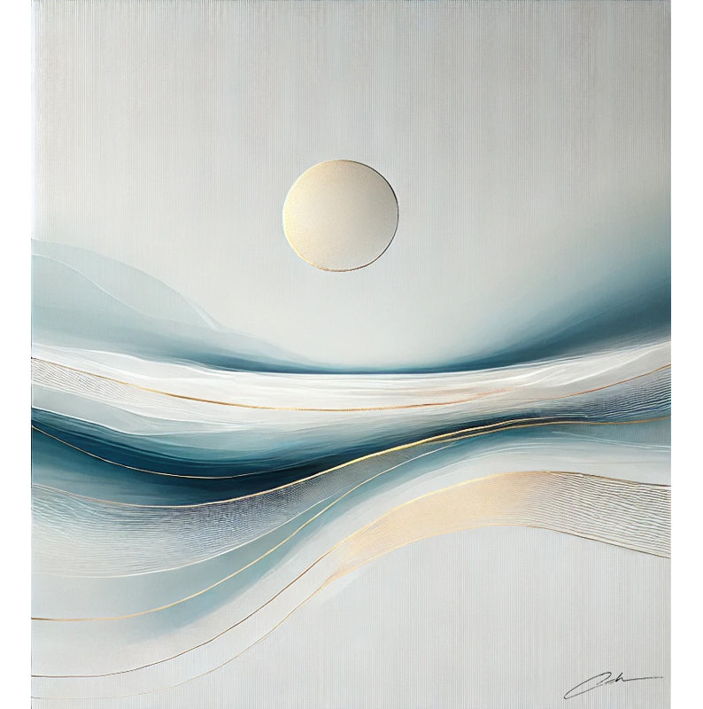 «Radiant Horizon», art mural minimaliste sur toile tendue, H 16 po x l 12 po x P 1 po