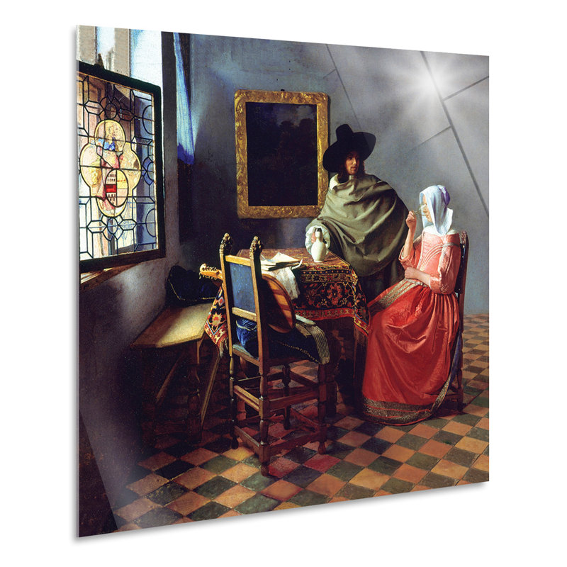 Bicchiere di Vino by Johannes Vermeer - Square Print
