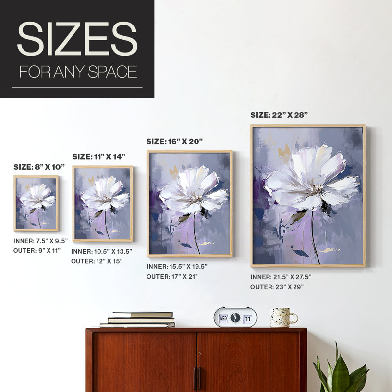 Reproduction encadrée FLORAL Series CDxxxiv - bois massif, H 11 po x l 9 po