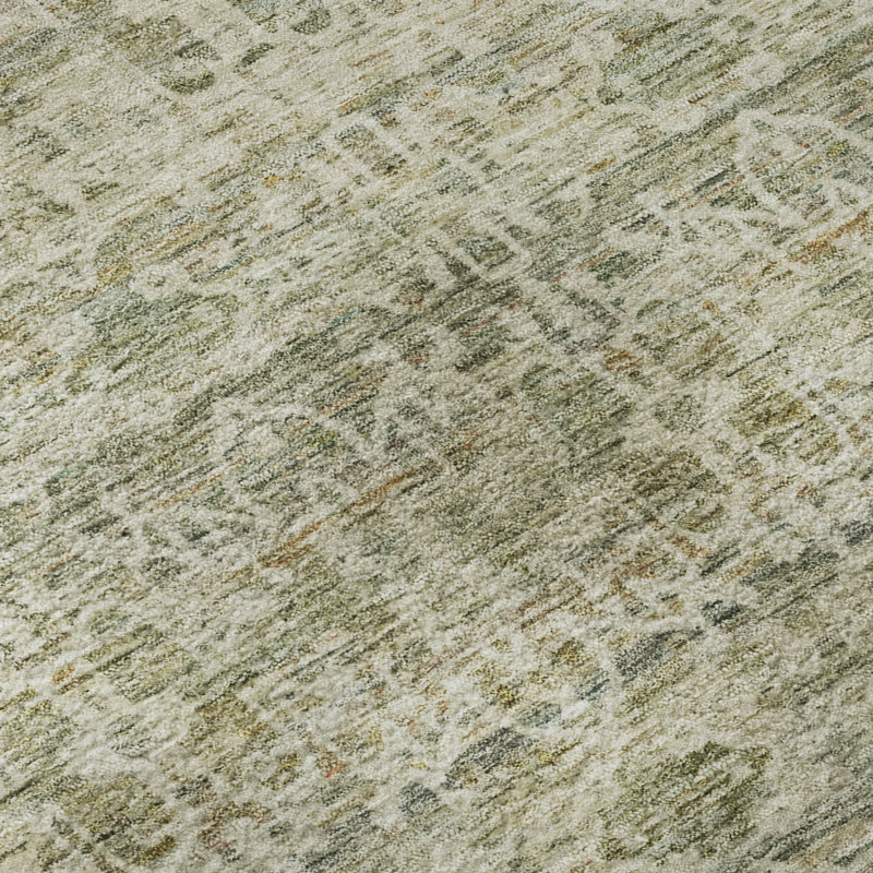 Premium Machine Washable Mayfield AMF2152 Striped Rug, Rectangle 3' x 5', Sage