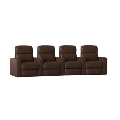 Upholstered Home Theater Seating with Cup Holder