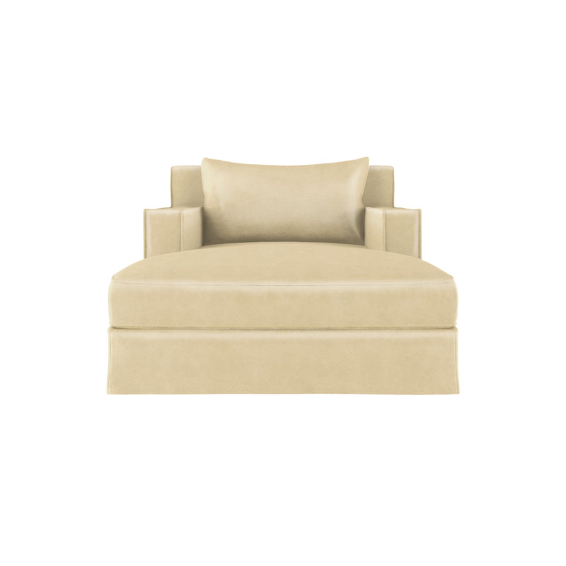 Chaise longue Mulberry, Patiné, Cuir rétro huître