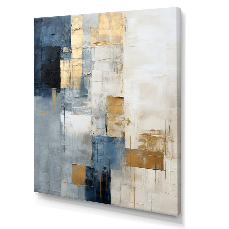 Beige And Gold Simple Winter Landscape Framed On Canvas Print, Wrapped Canvas, 32" H x 16" W x 1" D