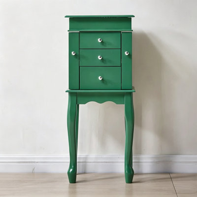American Retro Green Bedroom Jewelry Storage Cabinet