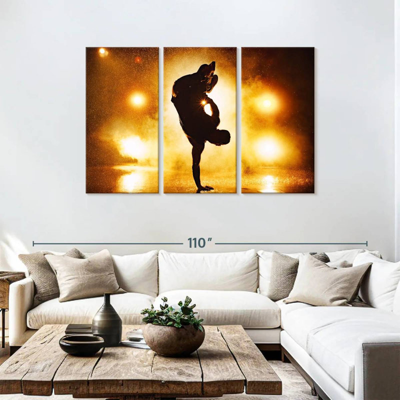 Silhouette Breakdancer, H 48 po x l 74 po